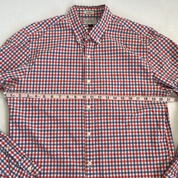 J. Crew Red and Blue Gingham Casual Button Down Shirt Medium 2 Ply 100% Cotton - Picture 13 of 15